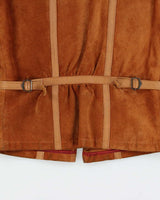 Vintage 1970s Shaino's Women's Tan Suede Made In Canada Belted Leather Western Ranch Jacket - XS