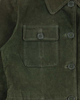 Vintage Y2K 00s H&amp;G Olive Women's Lightweight Suede Belted Utility Jacket - L