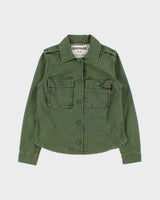 Vintage Garage Khaki Women's Lightweight Canvas Military Field Jacket - XS