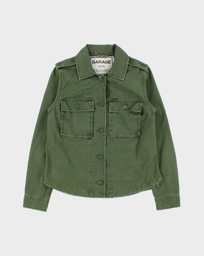Vintage Garage Khaki Women's Lightweight Canvas Military Field Jacket - XS