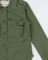 Vintage Garage Khaki Women's Lightweight Canvas Military Field Jacket - XS