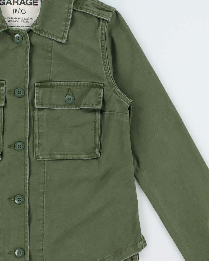 Vintage Garage Khaki Women's Lightweight Canvas Military Field Jacket - XS