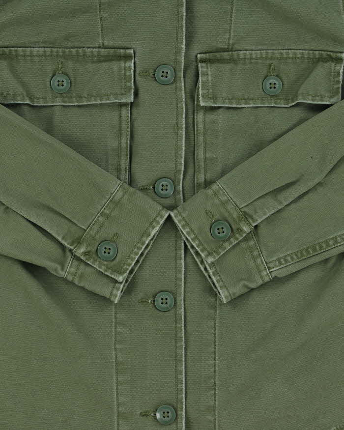 Vintage Garage Khaki Women's Lightweight Canvas Military Field Jacket - XS