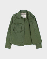 Vintage Garage Khaki Women's Lightweight Canvas Military Field Jacket - XS