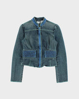 Vintage Y2k 2000s Armani Exchange Cropped Denim Jacket - S