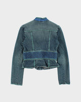 Vintage Y2k 2000s Armani Exchange Cropped Denim Jacket - S