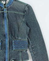 Vintage Y2k 2000s Armani Exchange Cropped Denim Jacket - S