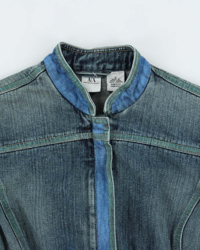 メンズ vintage armani exchange denim jacket y2k