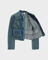 Vintage Y2k 2000s Armani Exchange Cropped Denim Jacket - S