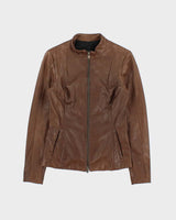 Vintage 2000s Danier Fitted Leather Moto Jacket - S