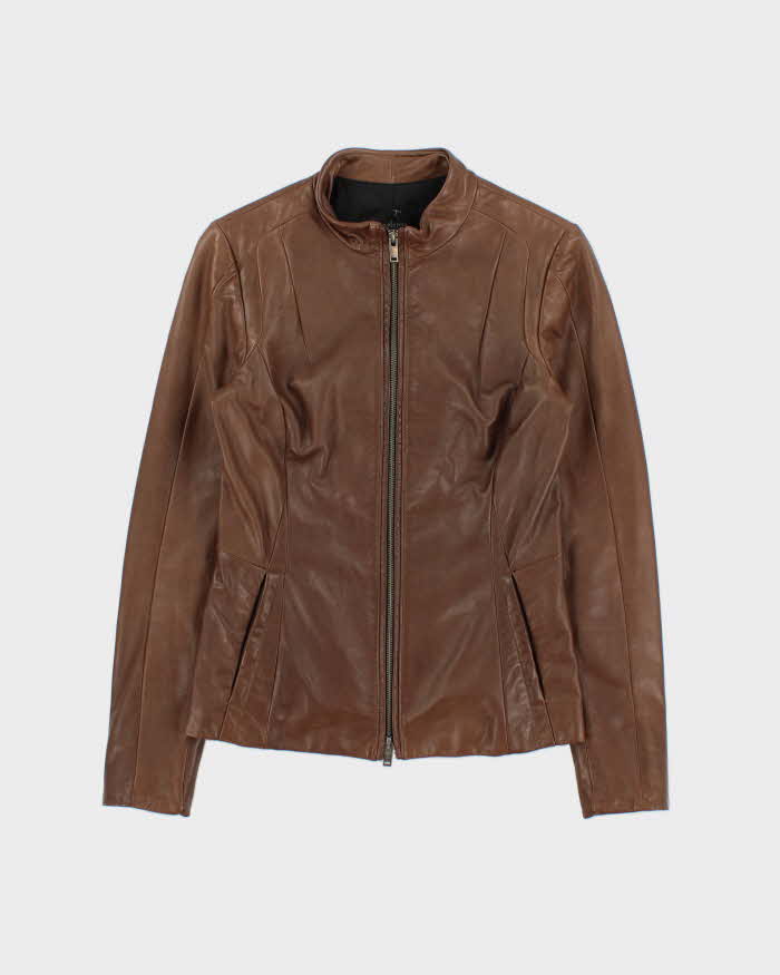 Vintage 2000s Danier Fitted Leather Moto Jacket - S