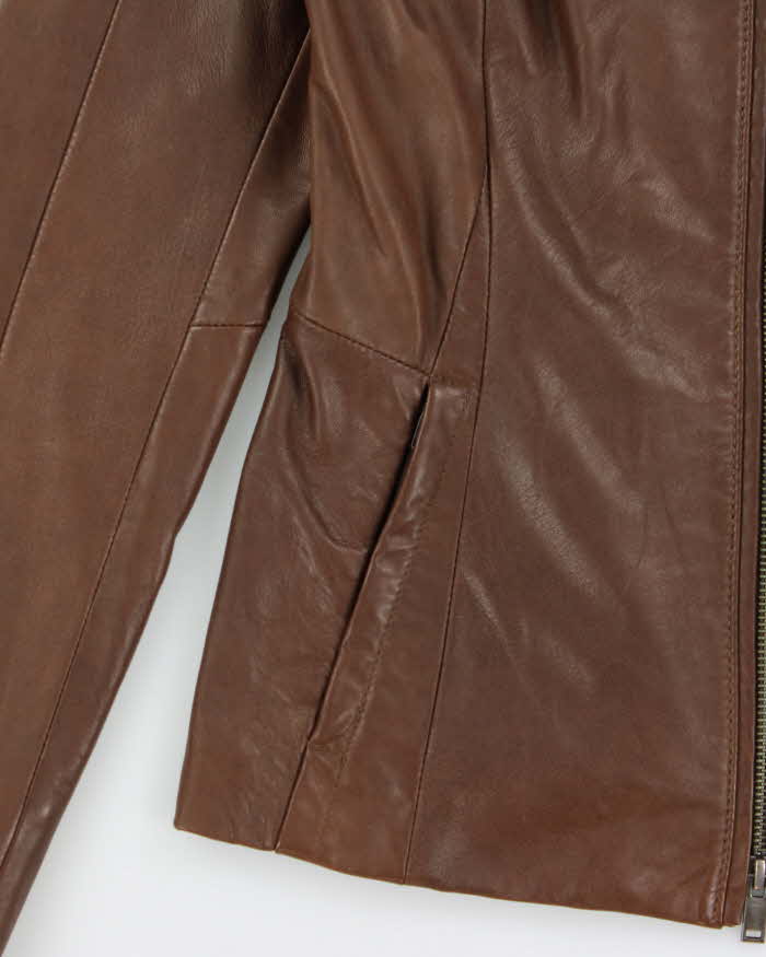Vintage 2000s Danier Fitted Leather Moto Jacket - S