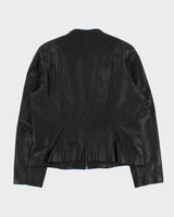 Vintage 2000s Danier Collarless Leather Moto Jacket - XL