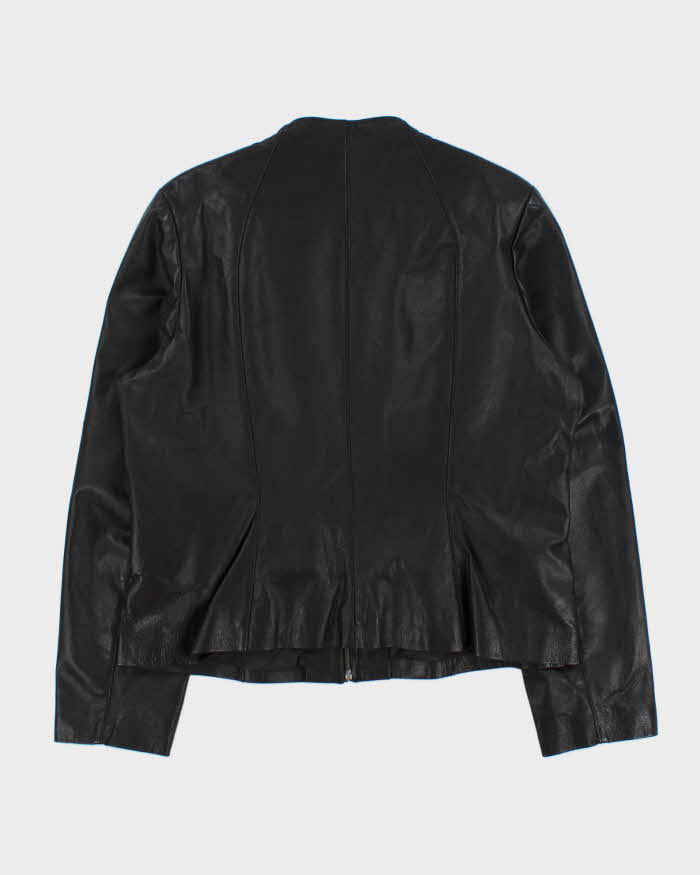 Vintage 2000s Danier Collarless Leather Moto Jacket - XL