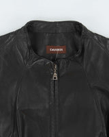 Vintage 2000s Danier Collarless Leather Moto Jacket - XL