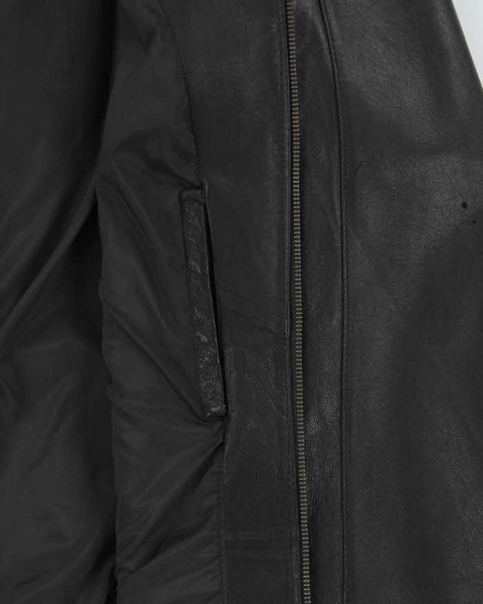 Vintage 2000s Danier Collarless Leather Moto Jacket - XL