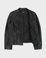 Vintage 2000s Danier Collarless Leather Moto Jacket - XL
