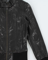 Vintage 2000s Danier Leather Cafe Racer Moto Jacket - XS