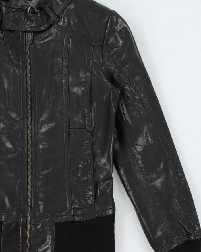 Vintage 2000s Danier Leather Cafe Racer Moto Jacket - XS