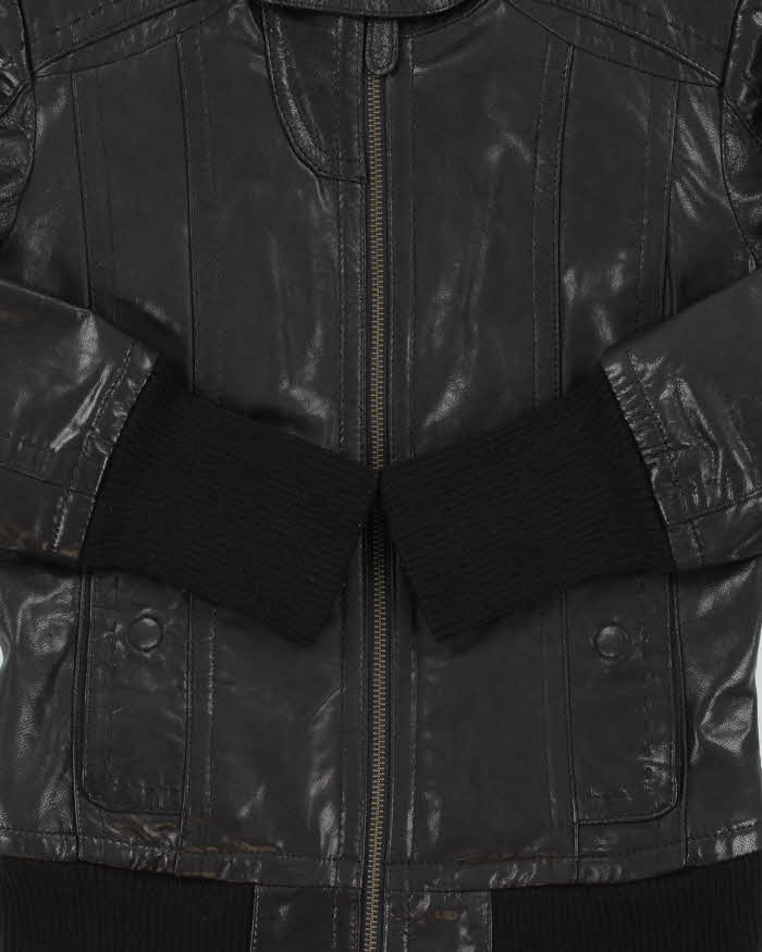 Vintage 2000s Danier Leather Cafe Racer Moto Jacket - XS