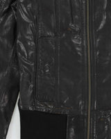 Vintage 2000s Danier Leather Cafe Racer Moto Jacket - XS