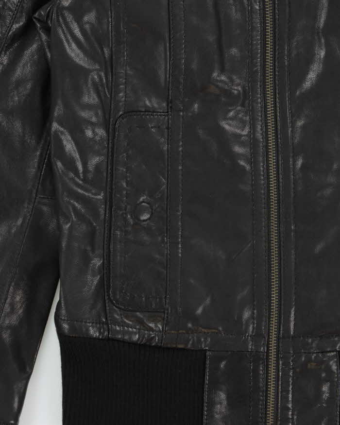 Vintage 2000s Danier Leather Cafe Racer Moto Jacket - XS