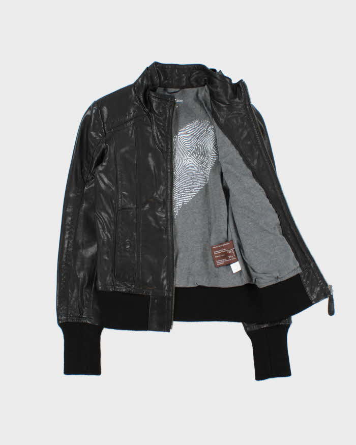 Vintage 2000s Danier Leather Cafe Racer Moto Jacket - XS