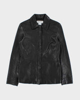 Vintage 2000s Esprit Zip-up Collared Leather Moto Jacket - M