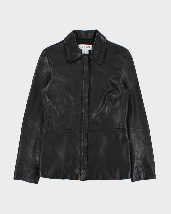 Vintage 2000s Esprit Zip-up Collared Leather Moto Jacket - M