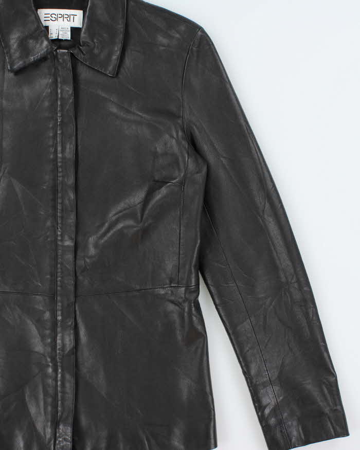 Vintage 2000s Esprit Zip-up Collared Leather Moto Jacket - M