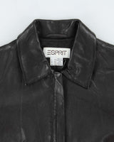 Vintage 2000s Esprit Zip-up Collared Leather Moto Jacket - M