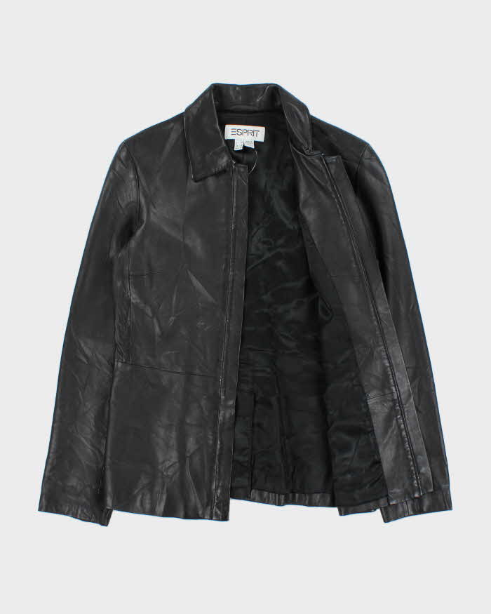 Vintage 2000s Esprit Zip-up Collared Leather Moto Jacket - M