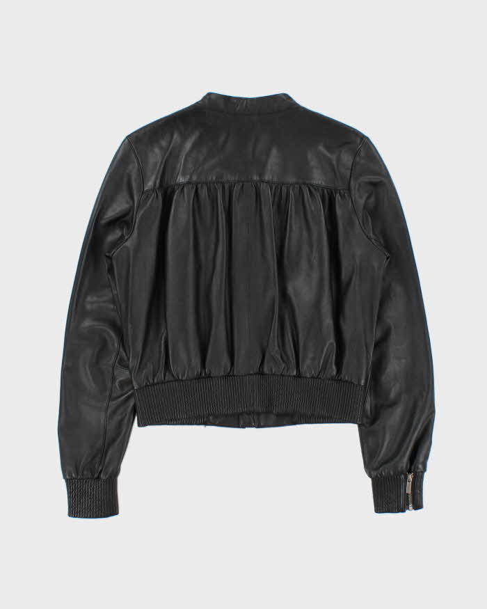 Jimmy Choo For H&amp;M Women's Lambskin Leather Cafe Racer Moto Jacket - S