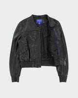 Jimmy Choo For H&amp;M Women's Lambskin Leather Cafe Racer Moto Jacket - S