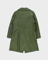 Vintage 1970s Women's Cactus Green Calfskin Leather Made In USA Mid Length Mac Jacket - M