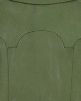 Vintage 1970s Women's Cactus Green Calfskin Leather Made In USA Mid Length Mac Jacket - M