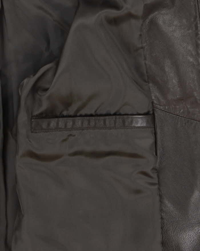 Vintage Y2K 00s Eddie Bauer Women's Chocolate Lambskin Leather Moto Jacket - L