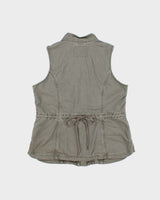 Vintage Y2K 00s Triple 5 Soul Khaki Canvas Women's Military Gilet - L