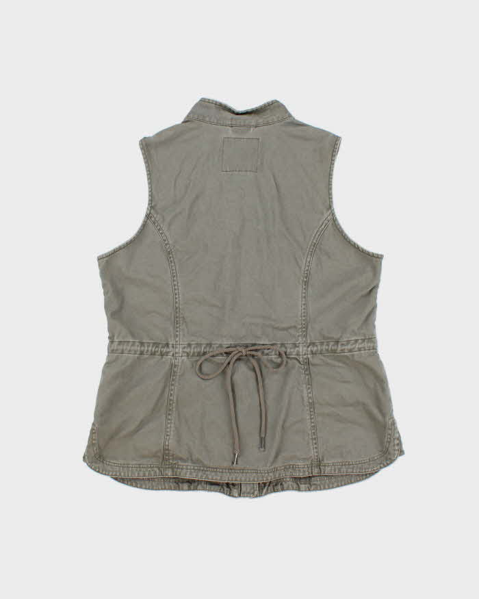 Vintage Y2K 00s Triple 5 Soul Khaki Canvas Women's Military Gilet - L