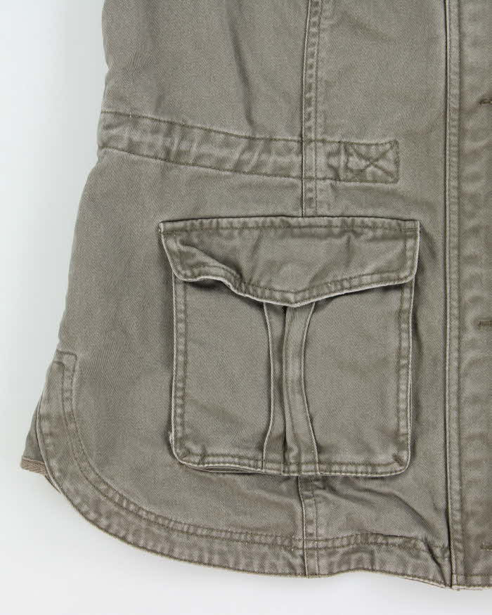 Vintage Y2K 00s Triple 5 Soul Khaki Canvas Women's Military Gilet - L