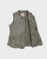 Vintage Y2K 00s Triple 5 Soul Khaki Canvas Women's Military Gilet - L