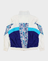 Vintage 1988 Adidas Originals Women's Patterned Colour-Block Soft Shell Windbreaker Jacket - M