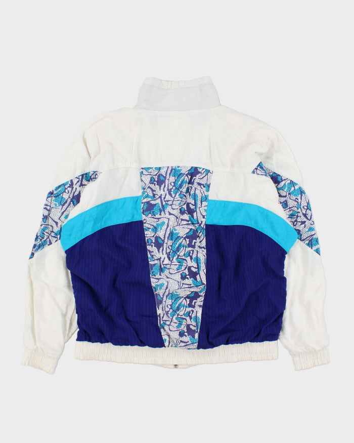 Vintage 1988 Adidas Originals Women's Patterned Colour-Block Soft Shell Windbreaker Jacket - M