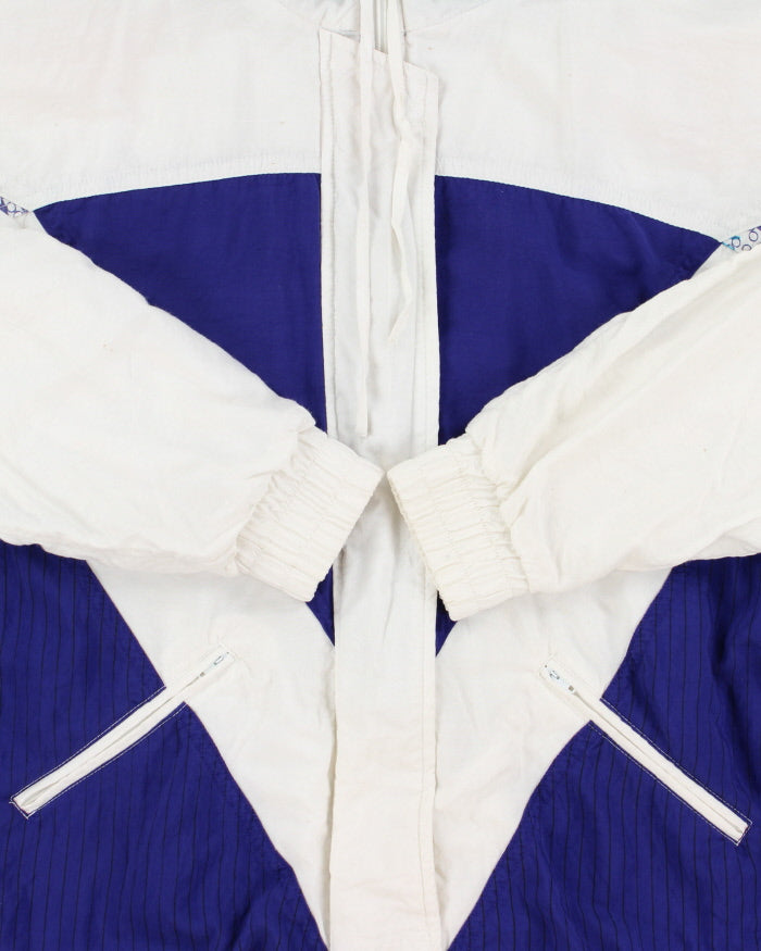 Vintage 1988 Adidas Originals Women's Patterned Colour-Block Soft Shell Windbreaker Jacket - M