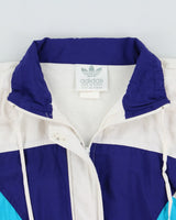 Vintage 1988 Adidas Originals Women's Patterned Colour-Block Soft Shell Windbreaker Jacket - M