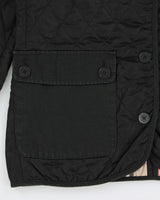 Vintage Y2K 00s Burberry Black Women's Nova Check Lined Canvas Detailed Diamond Quilted Jacket - S