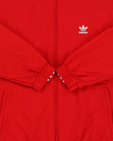 Vintage Adidas Originals Red Women's Woven Shell 3-Stripe Trefoil Sleeve Windbreaker Jacket - S
