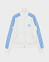 Vintage Y2K Adidas Originals White Women's Funnel-Neck Firebird Track Jacket - S