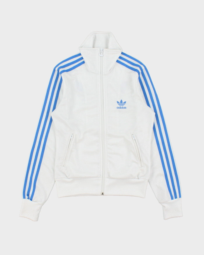 Vintage Y2K Adidas Originals White Women's Funnel-Neck Firebird Track Jacket - S