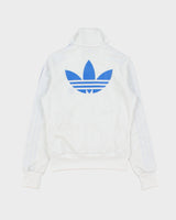 Vintage Y2K Adidas Originals White Women's Funnel-Neck Firebird Track Jacket - S